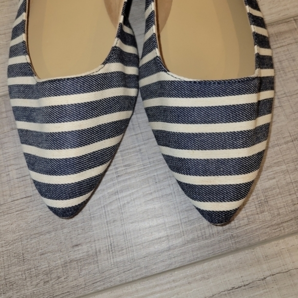 NWOT TALBOTS STRIPED  POINTED TOE FLATS - Picture 8 of 8